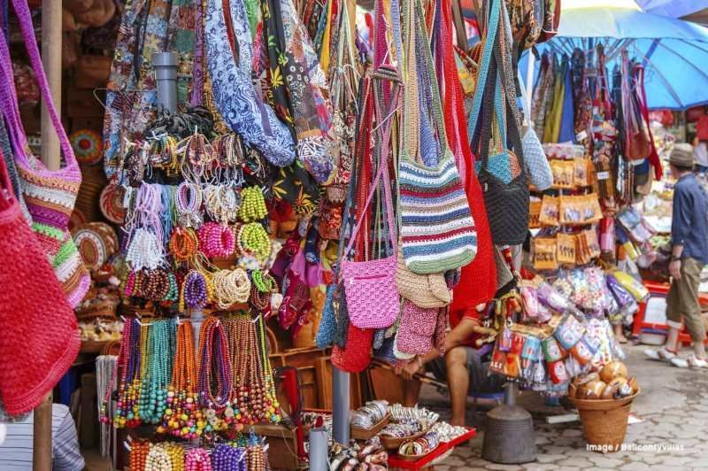Colorful local market in Bali